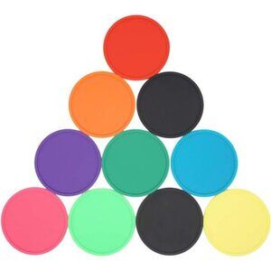 Colorful Silicone Drink Coasters Set of 10 Non Slip Heat Resistant Cup Mats